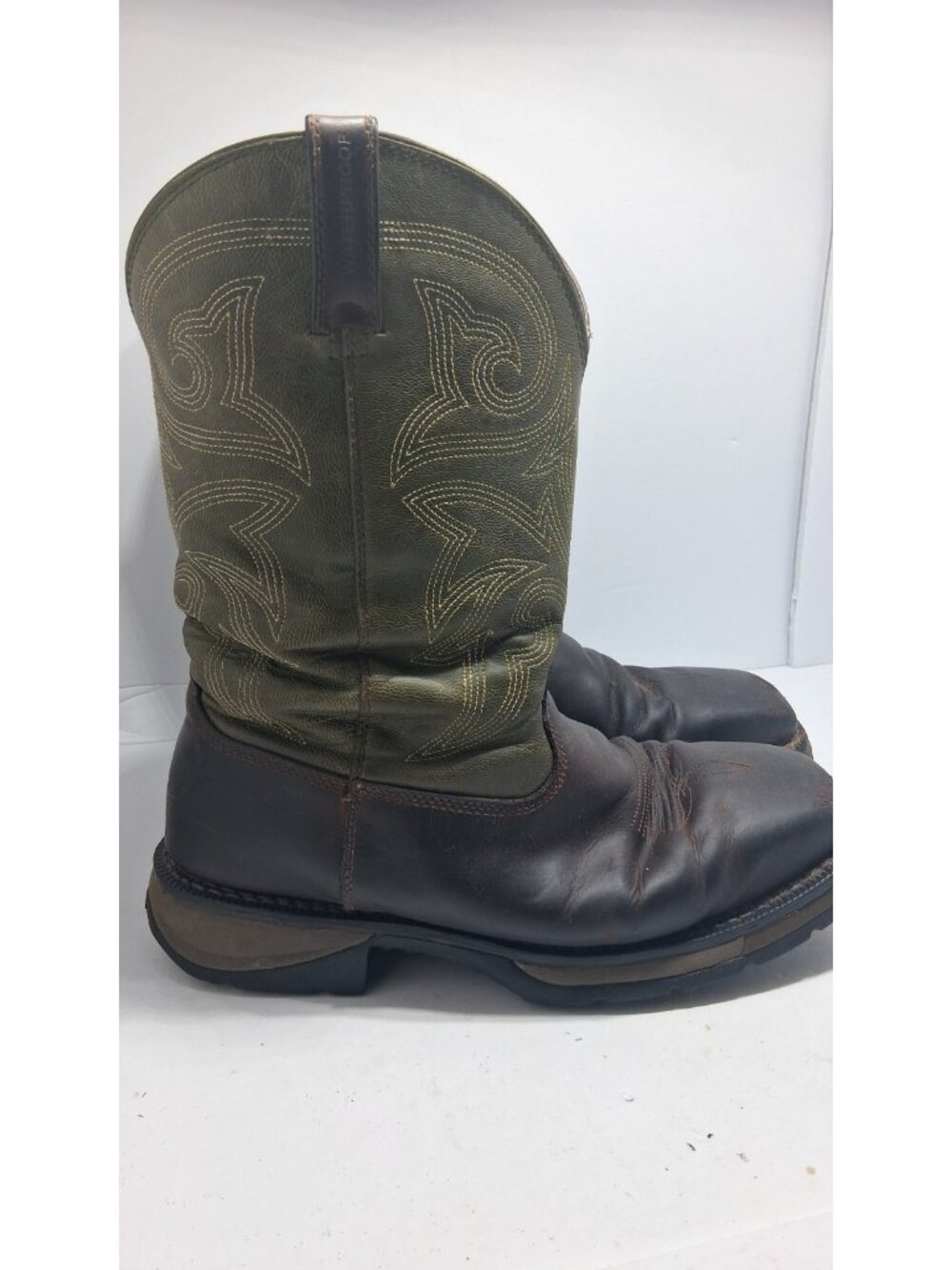 DURANGO DWDB038 Men's NEW Pull-on Western Work Boot Green US Size 11 W BX X